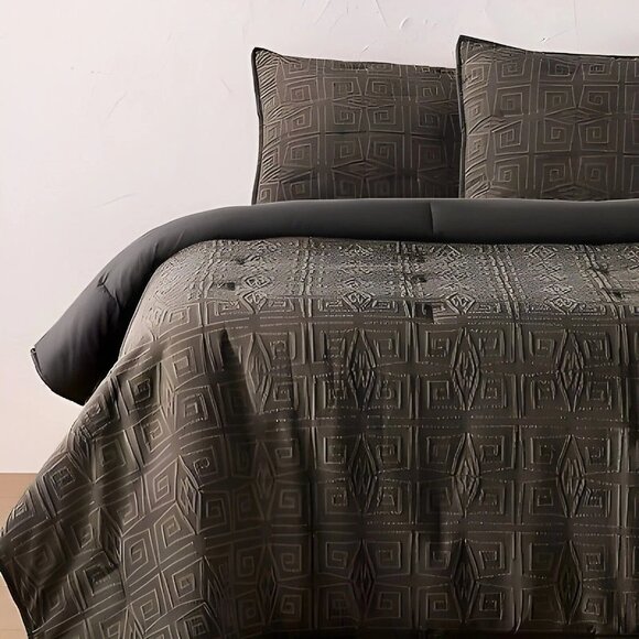 Opalhouse Designed with Jungalow Twin or XL Dark Gray Textured Ikat Geo 2 Patten - Picture 1 of 7